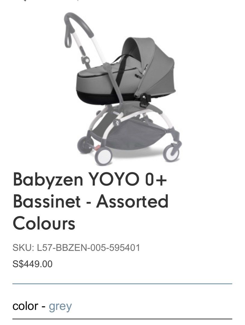 Baby zen yoyo Grey, Babies & Kids, Going Out, Strollers on