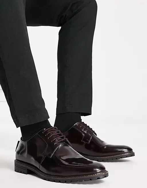 Ben Sherman leather lace up shoe in burgundy, Men's Fashion, Footwear ...