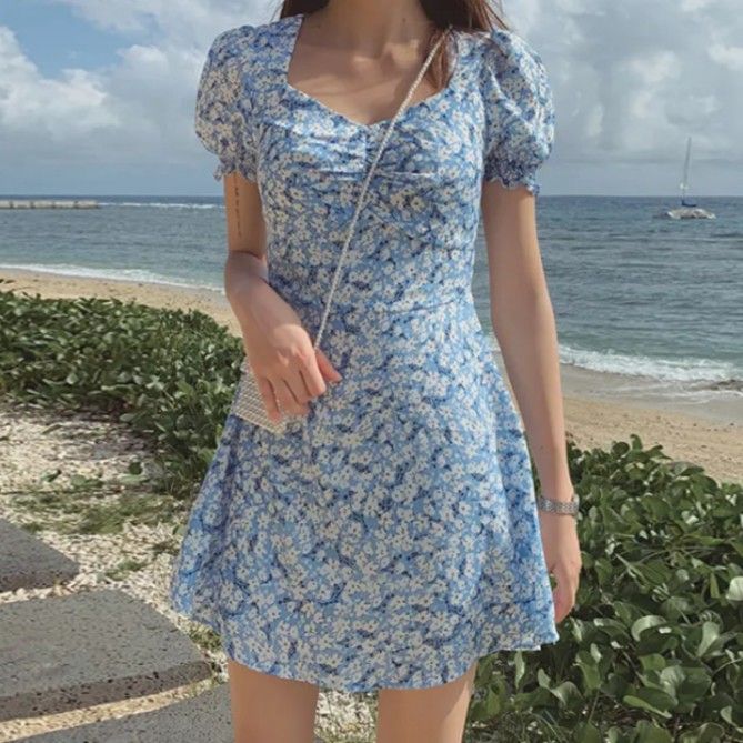 Casual floral dresses short 2025
