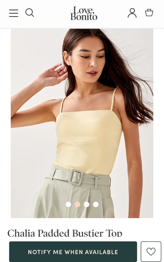 bnwt love bonito chalia padded bustier top, Women's Fashion, Tops