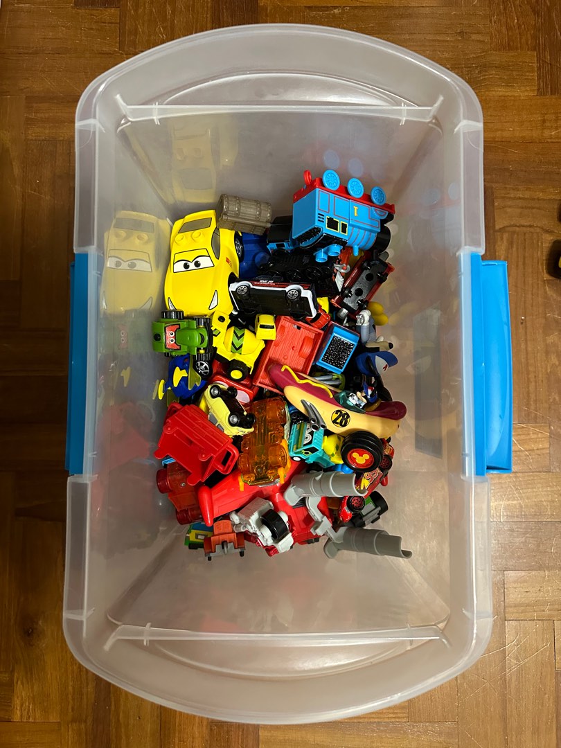 Box of Toy Cars/Trucks/Trains, Hobbies & Toys, Toys & Games on Carousell