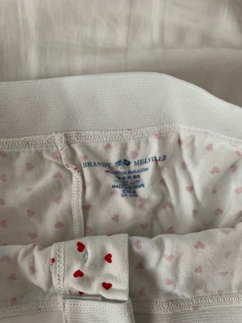 Authentic bnwt brandy melville boy shorts hearts heart shape underwear with  buttons, Women's Fashion, New Undergarments & Loungewear on Carousell