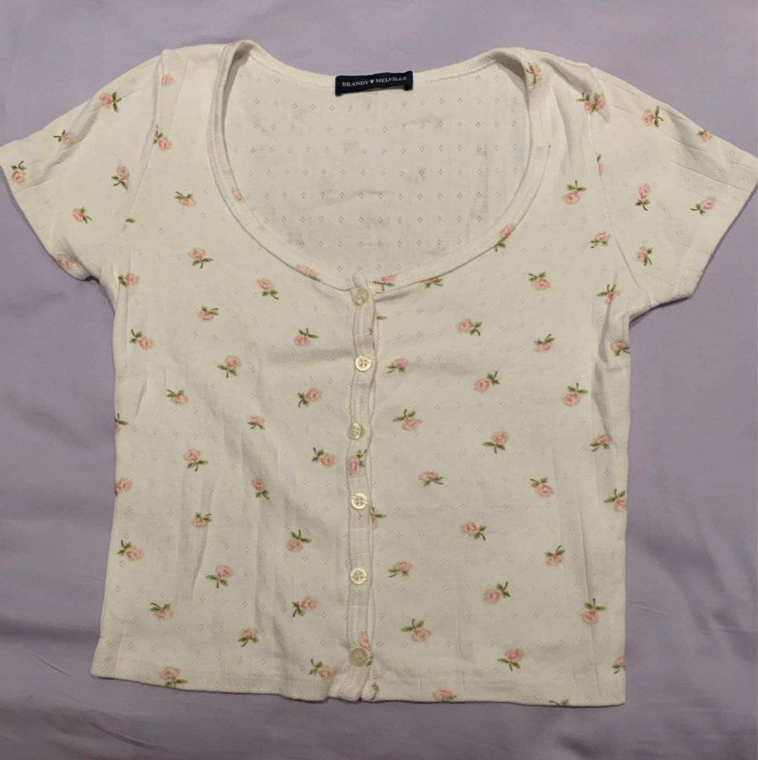 Brandy Melville Zelly Floral Top, Women's Fashion, Tops, Shirts on