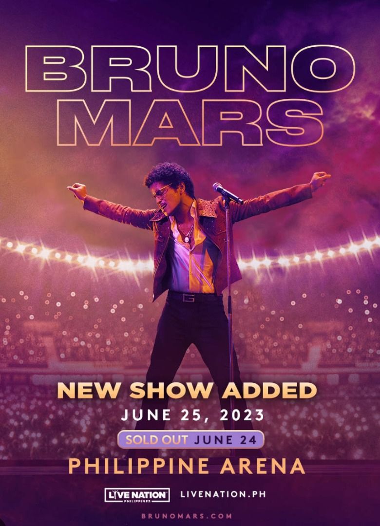 Bruno Mars VIP tickets June 25, 2023, Tickets & Vouchers, Event Tickets