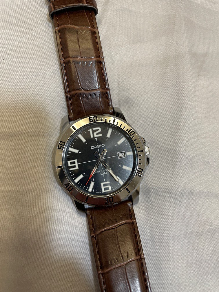 Casio leather watch, Men's Fashion, Watches & Accessories, Watches on ...