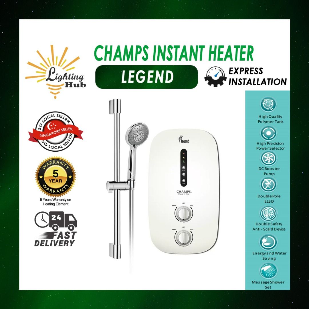 CHAMPS Instant Water Heater / Champ Legend / High Quality Polymer Tank