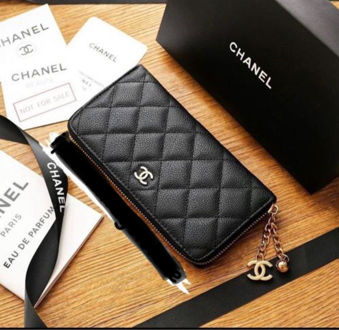 Buy Chanel Pre-loved CHANEL boy chanel compact wallet Caviar skin gray gold  hardware 2023 Online