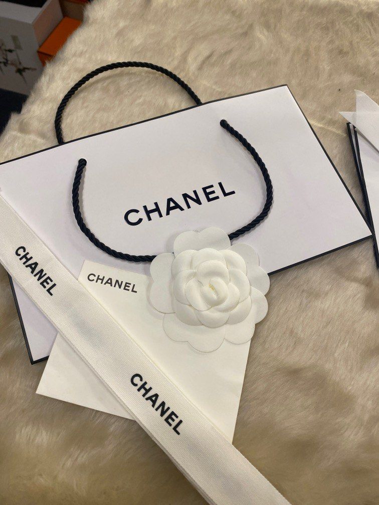 Chanel ribbon and paperbag, Luxury, Accessories on Carousell
