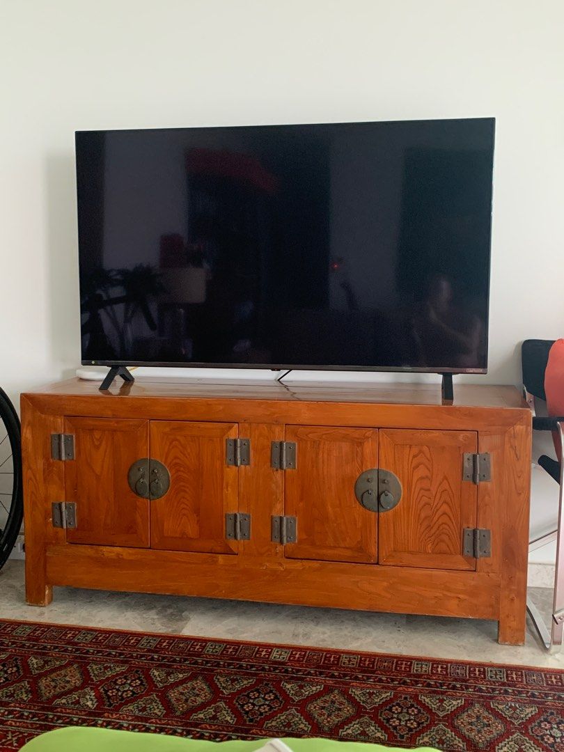 Chinese elm wood tv console, Furniture & Home Living, Furniture, TV