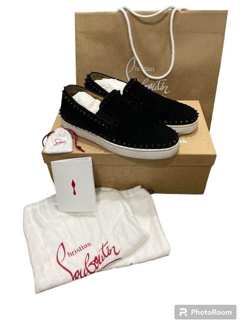 Christian louboutin pik boat flat veau velours sale