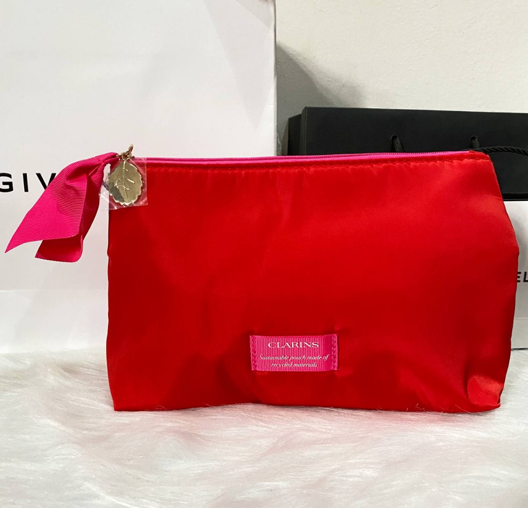 Clarins Red Big Pouch, Women's Fashion, Bags & Wallets, Purses ...