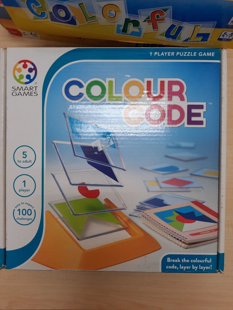 Colour code (Category: Board Games & Puzzles) located in Singapore. Submitted by recyclesg (Listing ID 1230009174, Image 1). Description: Colour Code Thinking skills strategic game develop visual spatial skill learn vocabulary sequencing skill higher order thinking skills planning and problem solving $10 each collect at 640207 or meet at jurong east mrt.