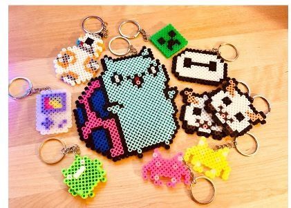 Kawaii Cats Perler Beads Art, Can Be Fridge Magnet, Keychain