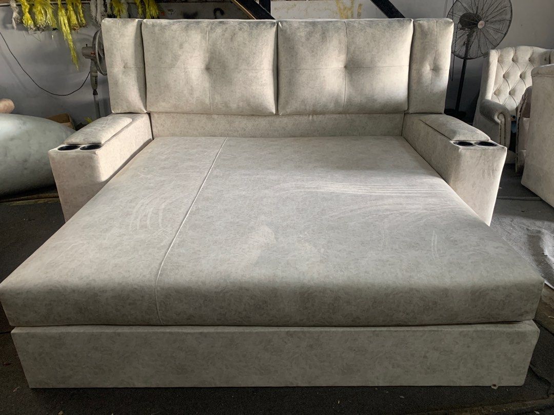 CUSTOM SOFA BED, Furniture & Home Living, Furniture, Sofas on Carousell
