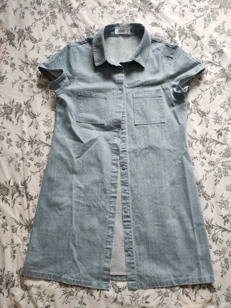Button Down Mini Cami Denim Dress