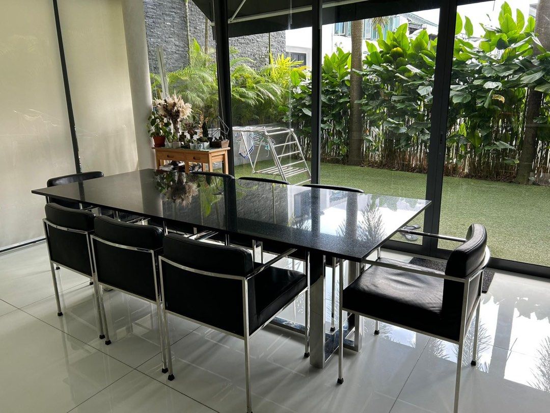 Ss dining table on sale with granite top