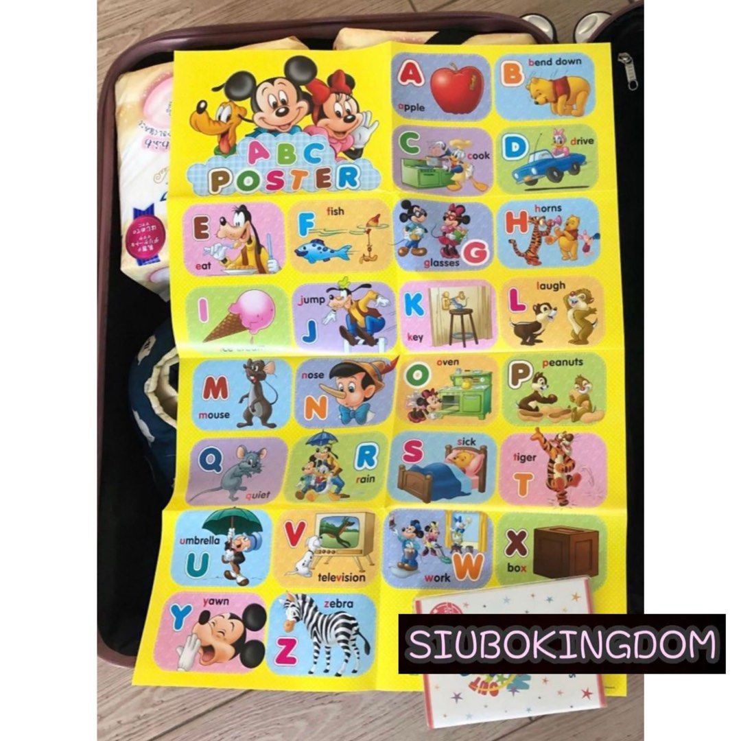 Disney ABC Poster, 興趣及遊戲, 書本 & 文具, 小朋友書 - Carousell