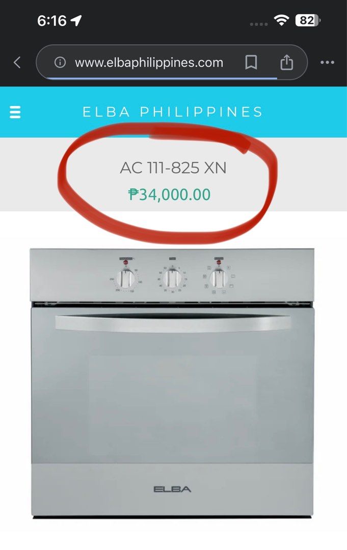 Elba builtin oven, TV & Home Appliances, Kitchen Appliances, Ovens