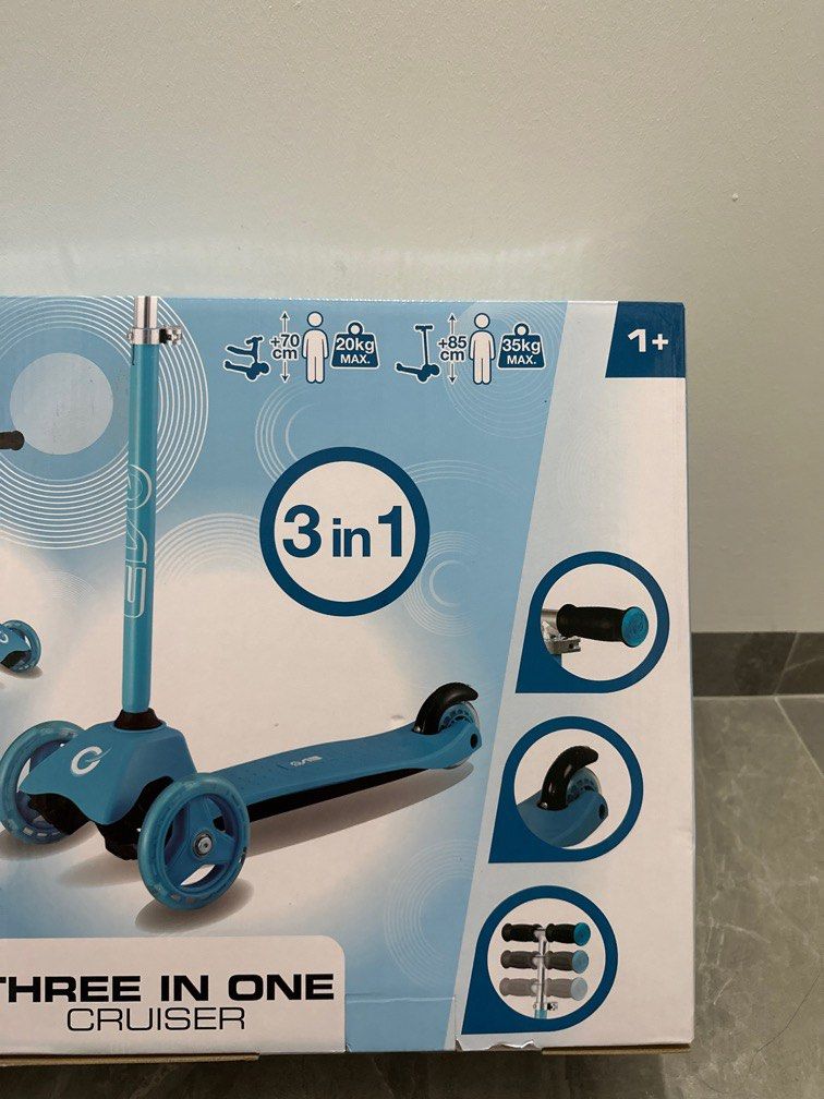 Trottinette 3 En 1 Pour Enfant – Avec Siège Amovible Et Guidon Réglable – Bleu Sarcelle, Dès 1 An