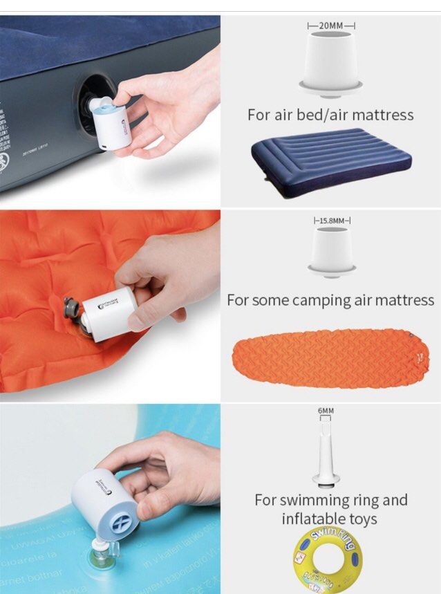 FlexTailGear Tiny Pump X, 3 in 1 Air Pump, with LED Light Portable