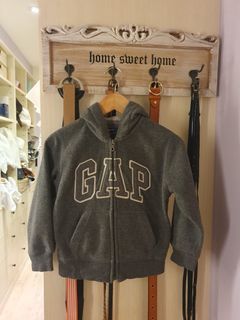 GAP 灰色Logo 毛料保暖連帽外套（XS）