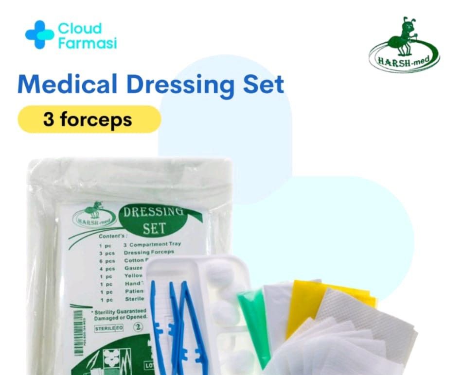 HarshMed Wound Dressing Set with Forceps Sterile Packed Wound Care