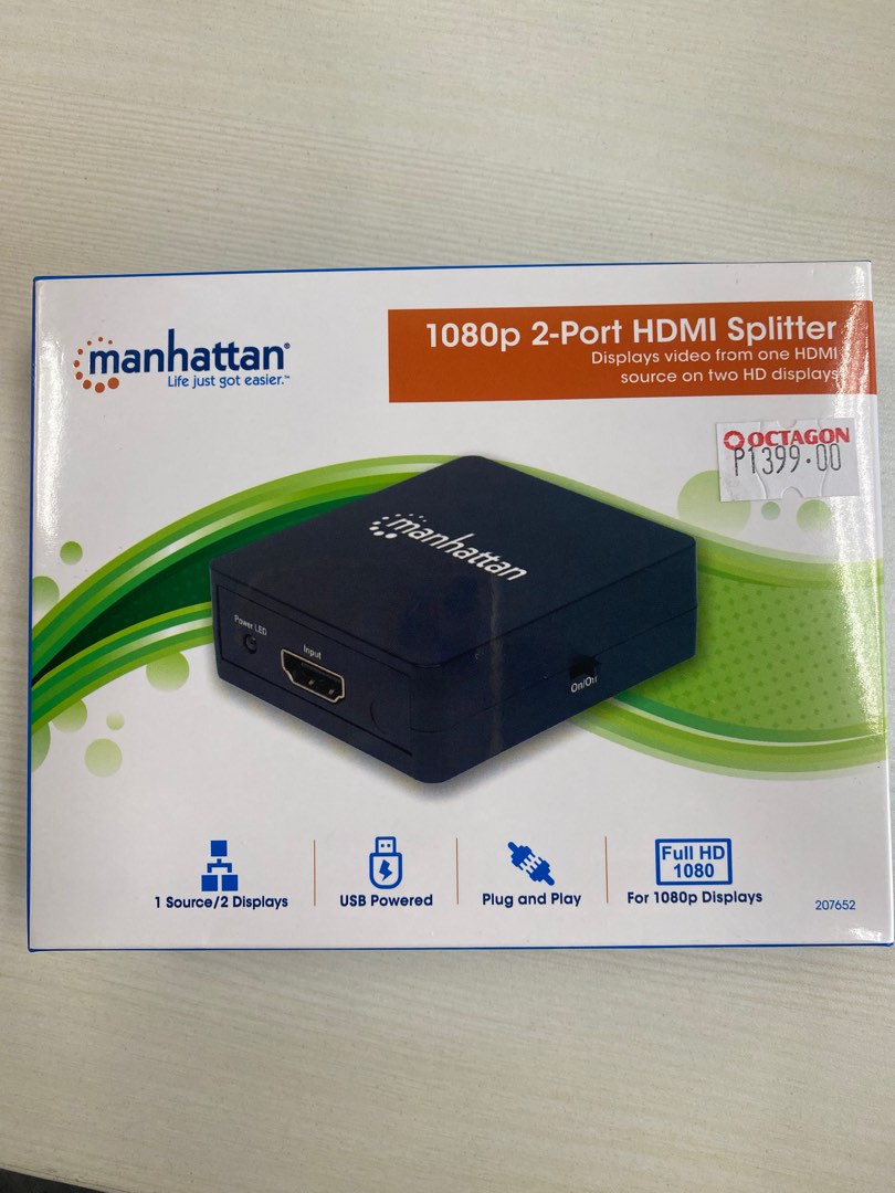 Manhattan 1080p 2-Port HDMI Splitter (207652)