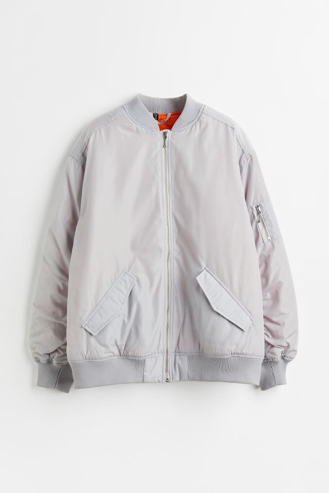 White oversized cheap bomber jacket