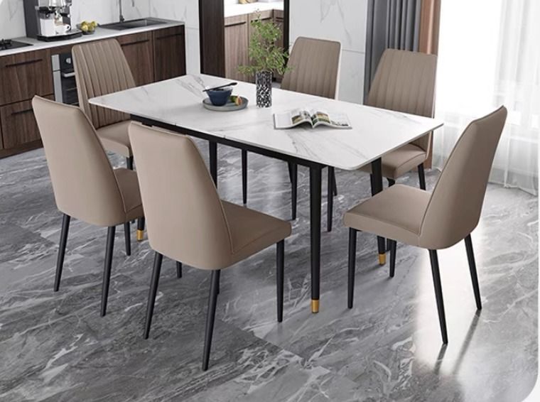 Home Light Luxury Rock Plate Dining Table And Chair Modern Simple Dining  Table Folding And Expanding, Furniture & Home Living, Furniture, Tables &  Sets On Carousell