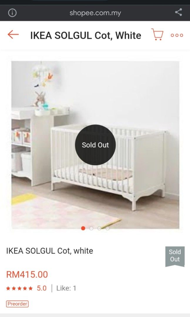 Ikea Baby Cot Solgul Babies Kids Baby Nursery Kids
