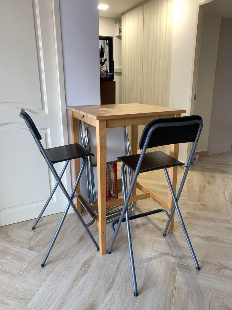 IKEA BJORKUDDEN solid wood high table, Furniture & Home Living
