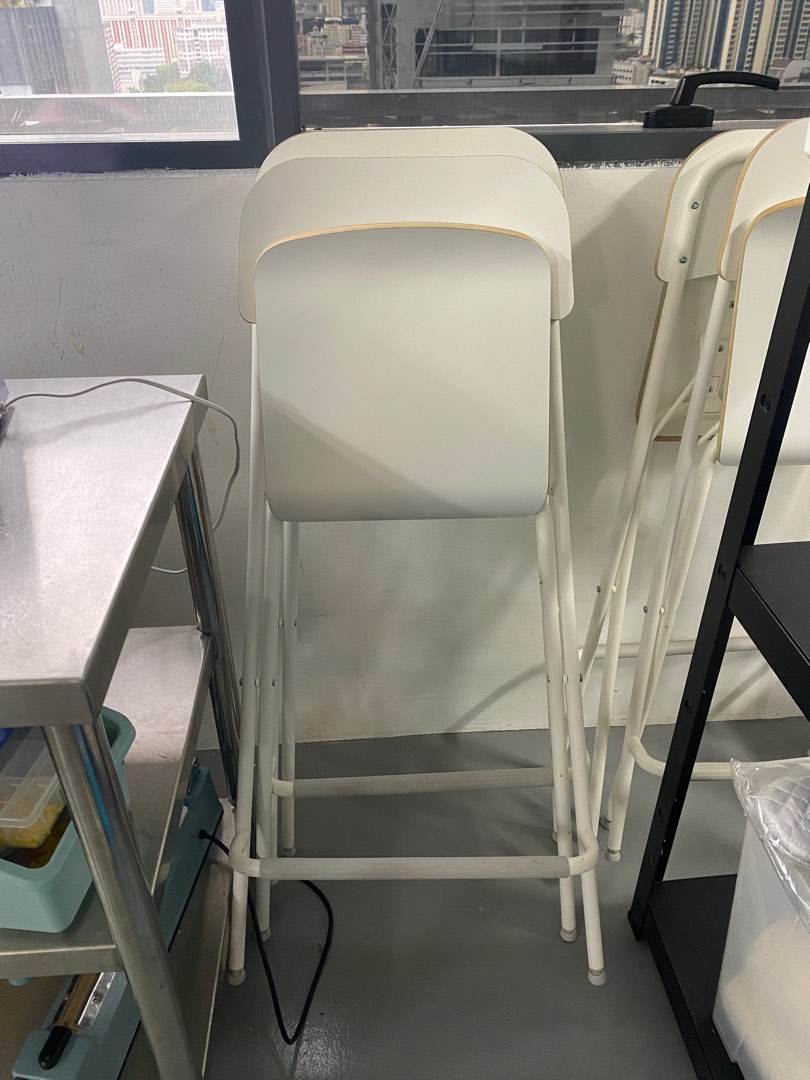IKEA Franklin Bar Stool, White, Furniture & Home Living, Furniture