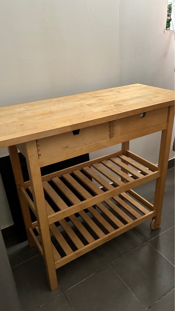 IKEA FORHOJA solid wood butchers block / kitchen trolley, Furniture