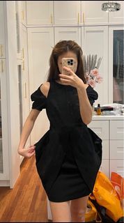 Inc pos BNWT thick mini black dress