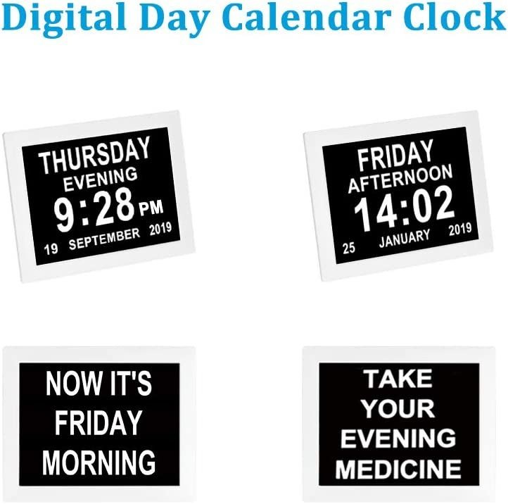 Jaihonda 8 Alarm Options Digital Calendar Day Date Clock Extra Large