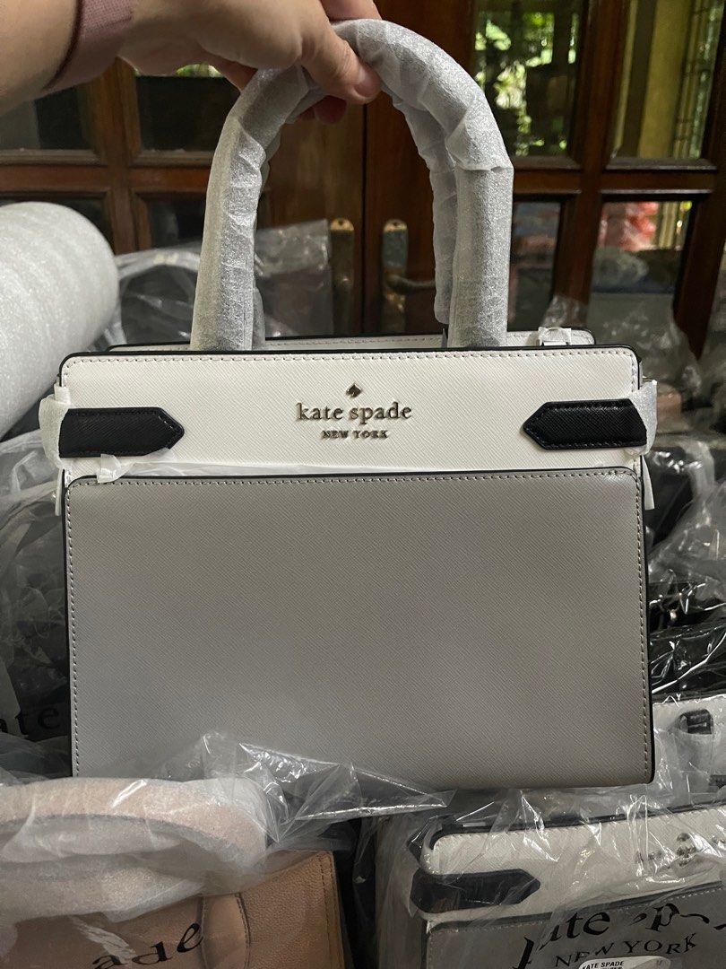 Kate Spade Staci Medium Satchel in Nimbus Grey Multi, Luxury, Bags &  Wallets on Carousell