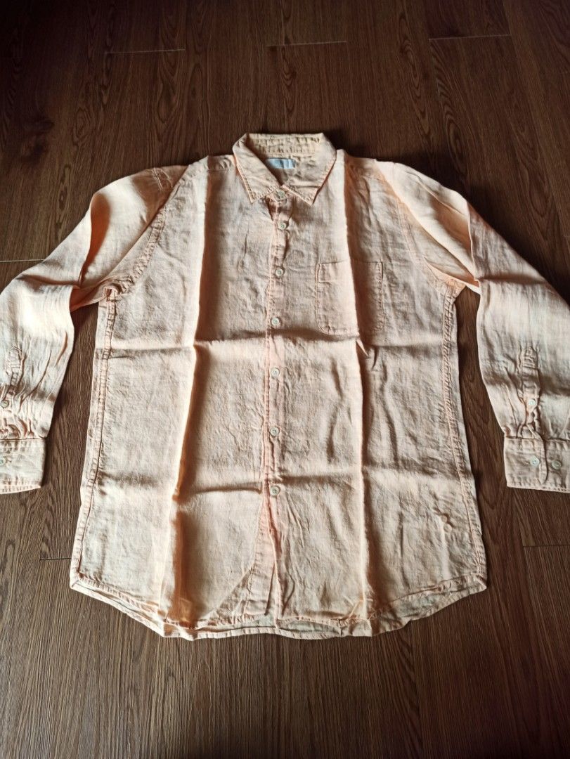 Kemeja Lengan Panjang Dorry White Orange
