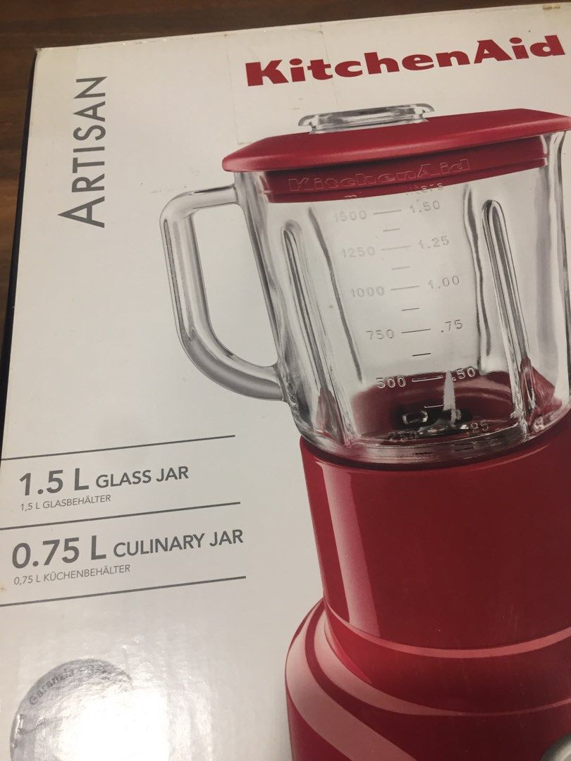 Kitchenaid Artisan glass blender with extra culinary jar (cast iron base), TV & Home Appliances