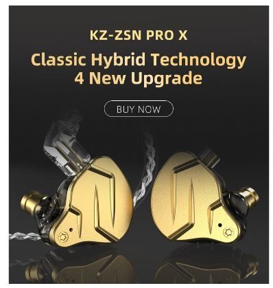 KZ ZSN PRO X, IEM Earphones, 1BA 1DD HiFi 25Ω, Noise Canceling