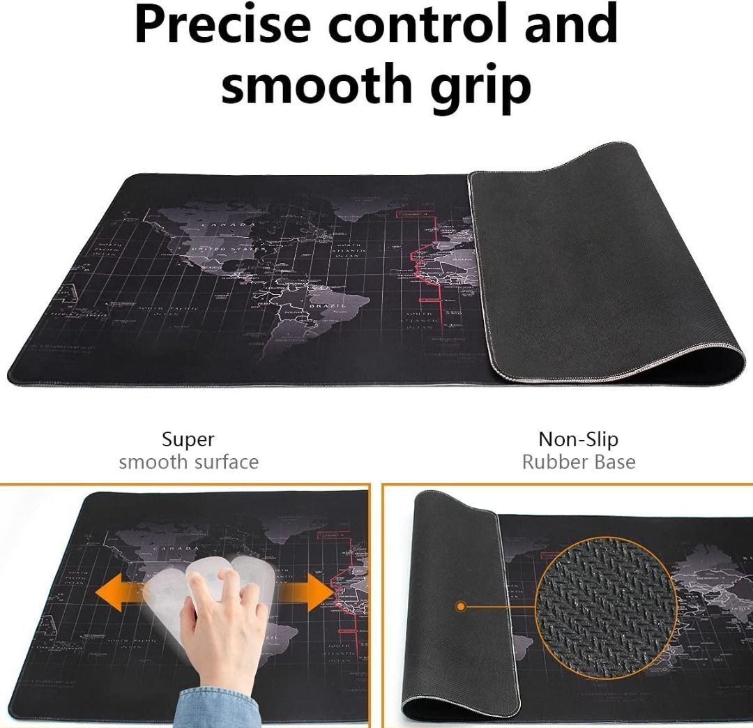 Large Gaming Mouse Map Pad Extended Mouse Pad, Computers & Tech, Parts ...