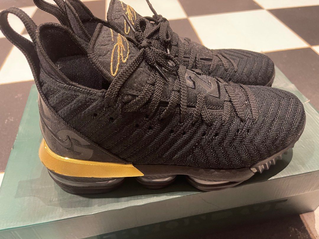 Lebron xvi black store gold