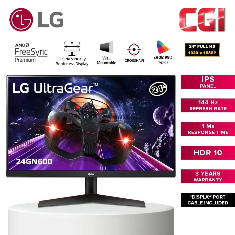 LG 24 24GN600 UltraGear FreeSync FHD IPS 1ms 144Hz HDR Monitor, Computers  & Tech, Desktops on Carousell