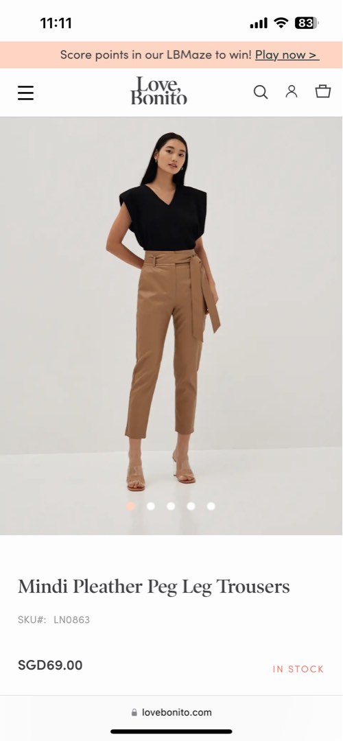 Peg leg trousers with elasticated waist FBL007-105-02_OAT MILK