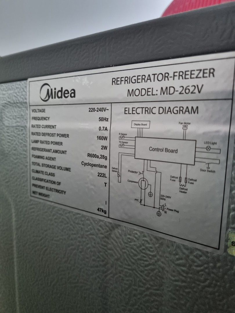 Midea Fridge Model MD 262V, TV & Home Appliances, Kitchen Appliances