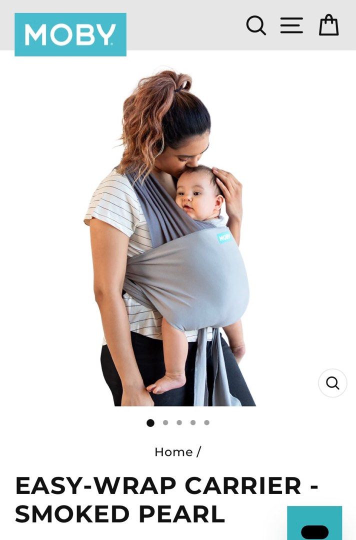 Moby Easy Wrap Carrier Smoked Pearl, Babies & Kids, Going Out