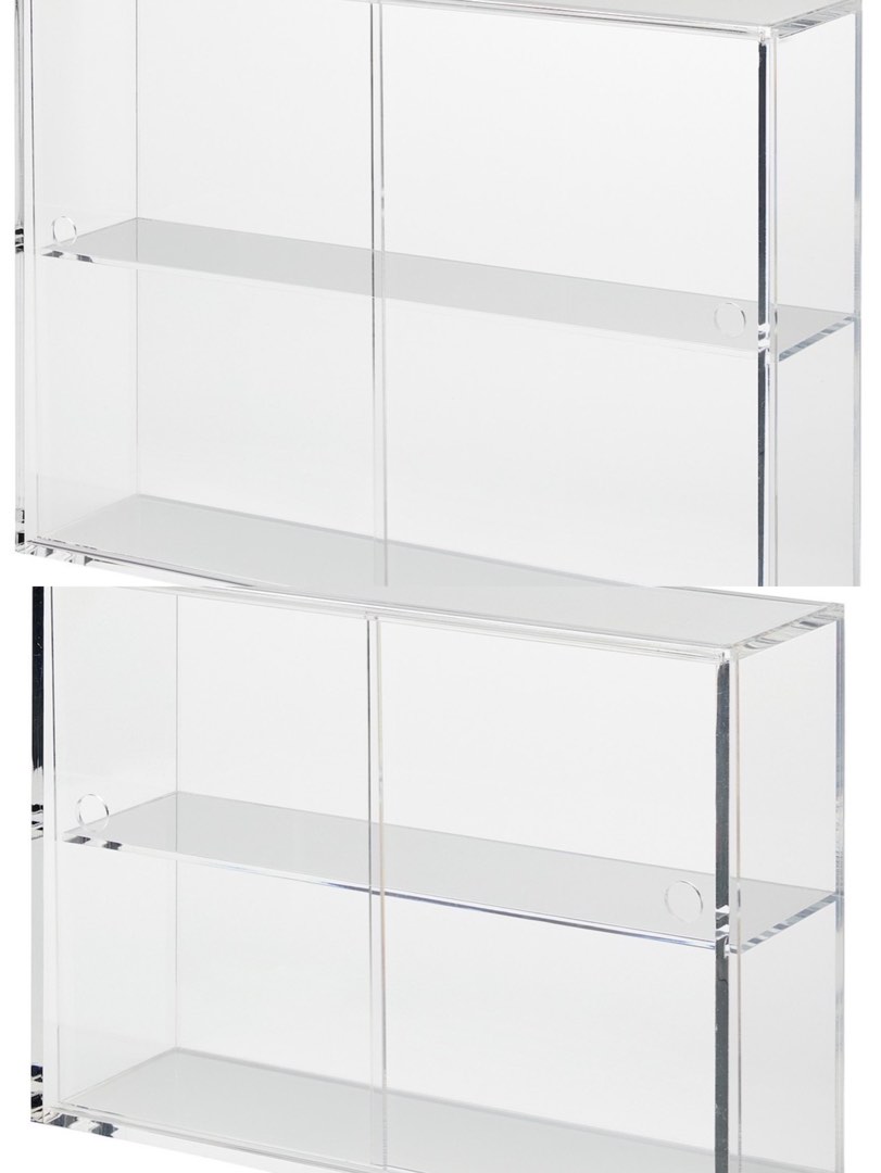 muji acrylic display case with sliding doors (S & L), Furniture & Home