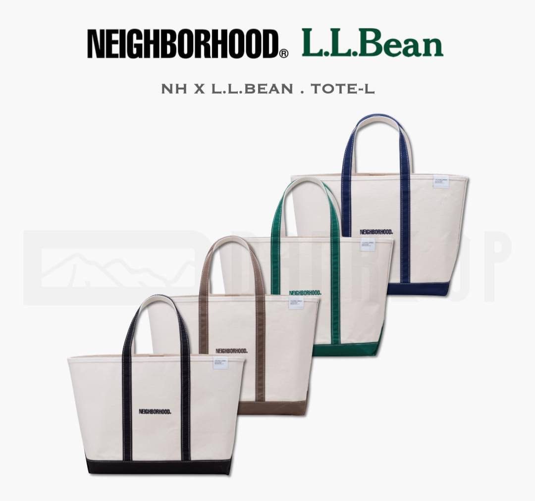 日本製・綿100% NH X L.L.BEAN . TOTE-L グリーン トートバッグ L