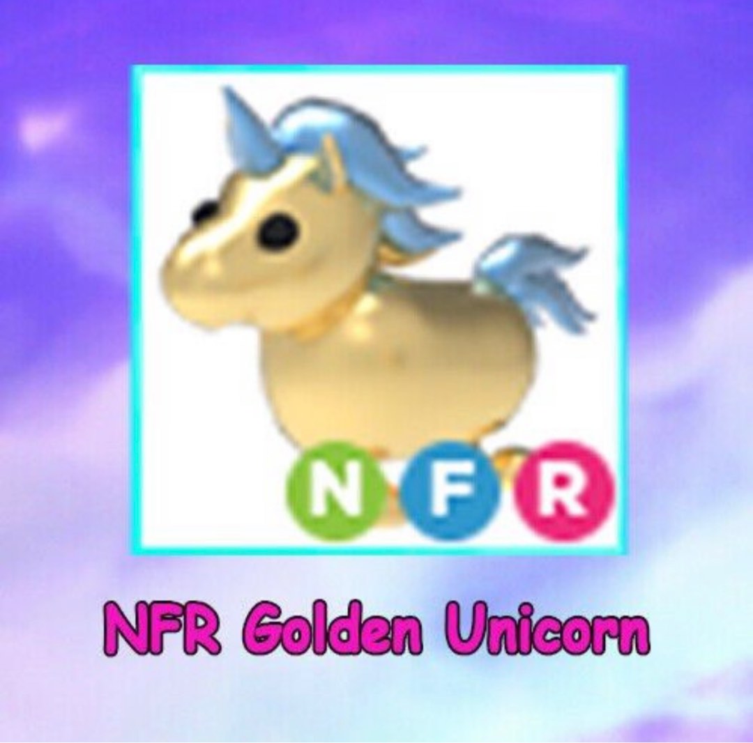 NER Golden Unicorn Adopt me Roblox, Video Gaming, Video Games, Others