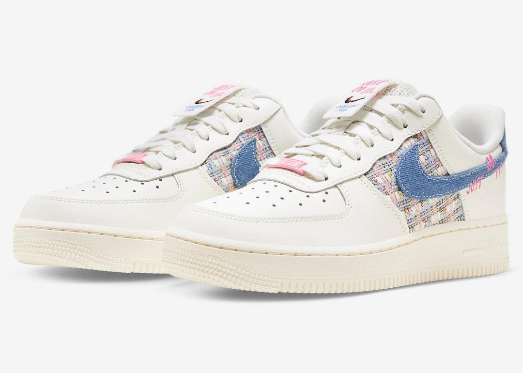 Nike Air Force 1 Low '07 LX Denim Swoosh Boucle (Women's), 女裝