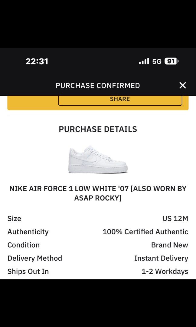 Nike Air Force 1 Low White '07 [Also Worn By Asap Rocky], Men'S Fashion,  Footwear, Casual Shoes On Carousell